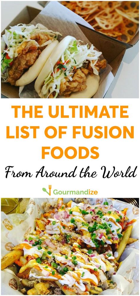 Latin Asian Fusion Food, Chinese Fusion Food, French Indian Fusion Food, Asian American Fusion Food, Asian Mexican Fusion Recipes, Naan Burger, Fusion Foods, Fusion Cooking, Asian Fusion Recipes