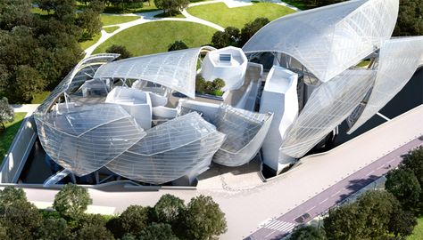 Frank Gehry's Scalloped Glass Louis Vuitton Foundation Center Nears Completion in Paris | Inhabitat - Green Design, Innovation, Architecture, Green Building 2014 Frank Gehry Architecture, Gehry Architecture, Architecture Cool, Daniel Libeskind, Louis Vuitton Paris, Rem Koolhaas, Frank Gehry, Living Modern, Interesting Buildings