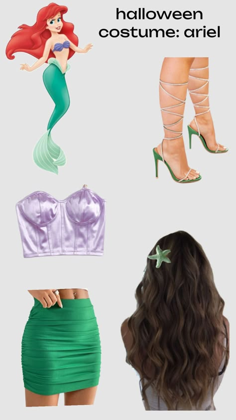 Halloween Costume #10: Ariel 🐚 Ariel Outfit Ideas, The Little Mermaid Halloween Costume, Red Head Halloween Costumes, Ariel Halloween, Ariel Halloween Costume, Mermaid Halloween Costumes, Ariel Costumes, Ariel Cosplay, Disney Princess Costumes