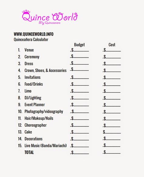 Quince Checklist, Quinceanera Planning Checklist, My Quinceanera, Function Math, Quinceanera Checklist, Sweet 15 Ideas, Invitations Quinceanera, Sweet 15 Party Ideas Quinceanera, Sweet 15 Party Ideas