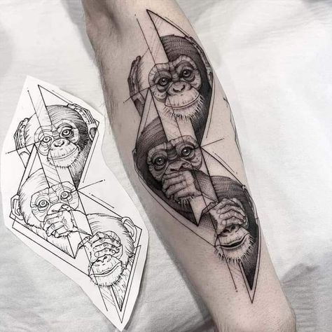 Paradox Tattoo, Gaara Tattoo, Egyptian Eye Tattoos, Stunning Tattoos, Celtic Cross Tattoos, Gorilla Tattoo, Monkey Tattoos, Samurai Tattoo Design, Three Wise Monkeys