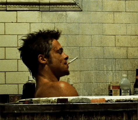 Brad Pitt Gif, Brad Pitt Hair, Club Quote, Chuck Palahniuk, Edward Norton, Tyler Durden, David Fincher, Club Hairstyles, I Love Cinema