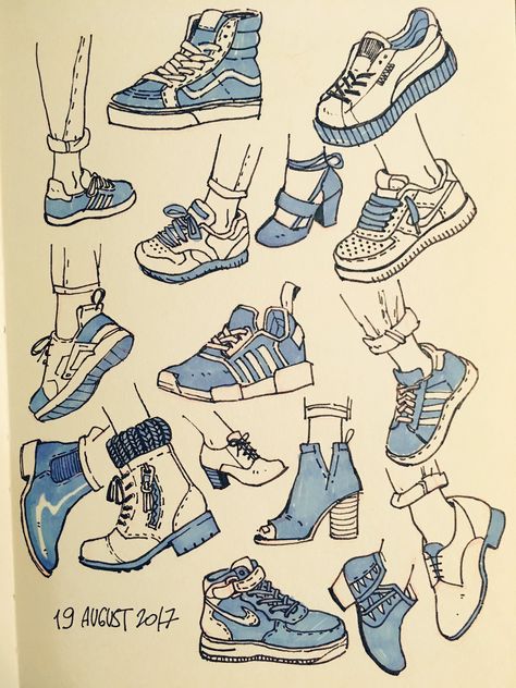 Did shoes studies :3 I need to prarice drawing shoes tbh  Follow @kohakurulzok for more Drawing Advice, Sneaker Art, 캐릭터 드로잉, Poses References, Fashion Design Drawings, Drawing Clothes, Anime Poses Reference, Drawing Poses, Drawing Tips