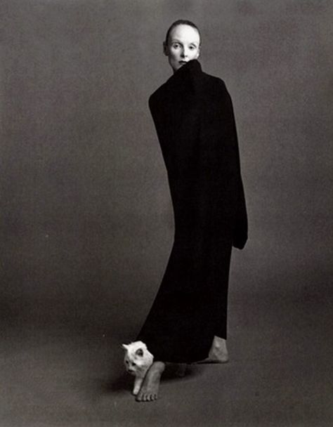 Grace Coddington wearing Comme Des Garcons. Photograph taken by Steven Meisel for the October 1992 issue of Vogue Italia. Richard Avedon, Alfred Stieglitz, Jean Paul Goude, Grace Coddington, David Sims, Diana Vreeland, Peter Lindbergh, Steven Meisel, Tilda Swinton