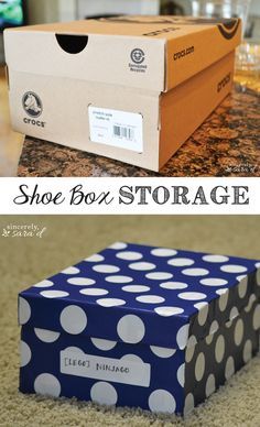 Make old shoe boxes into cute storage boxes - I organized my boys' Legos with these! @Sharpie #EverydaySharpie #PMedia #ad Shoe Box Diy, Shoe Box Crafts, Wrapping Paper Organization, Cute Storage Boxes, Shoe Box Storage, Shoes Organizer, Boxes Diy, Cute Storage, Organizer Ideas