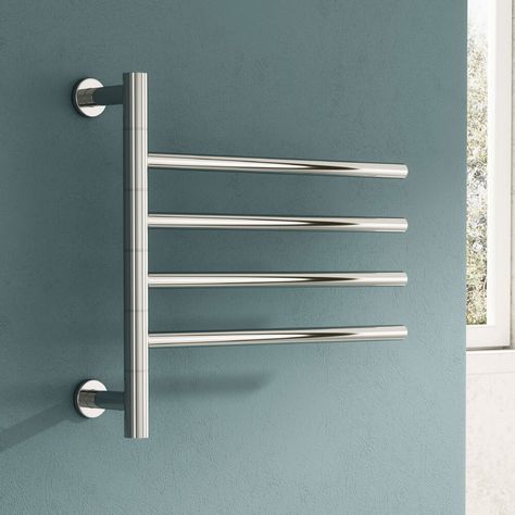 Reina Rance Polished Stainless Steel Dry Electric Swivel Towel Warmer - 475 x 500mm Features: • Dry electric radiator - no fuss, just plug in and turn on and off when you need it • Swivel bars to help with storing and drying your towels • Made from stainless steel with a polished finish - perfect for any bathroom • Rust and corrosion resistant • 2 year guarantee from Reina  Dimensions: • Height - 475mm • Width - 500mm • Wall distance - 116mm  Please note: The Reina Rance is designed as a towel w Traditional Radiators, Electric Towel Warmer, Flat Panel Radiators, Radiators Modern, Electric Towel Rail, Central Heating Radiators, Vertical Radiators, Electric Radiators, Towel Radiator