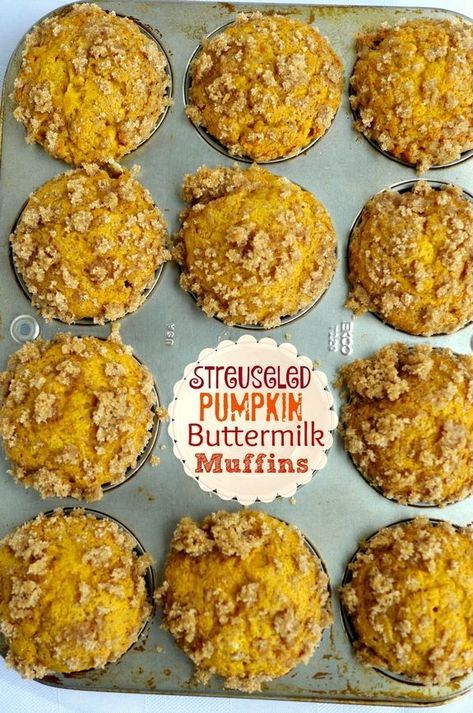 Streuseled Pumpkin Buttermilk Muffins Muffins With Buttermilk, Pumpkin Breads, Pumpkin Buttermilk, Magic Muffins, Homemade Pumpkin Muffins, Buttermilk Recipe, Pumpkin Baking, Healthy Pumpkin Dessert, Healthy Breads