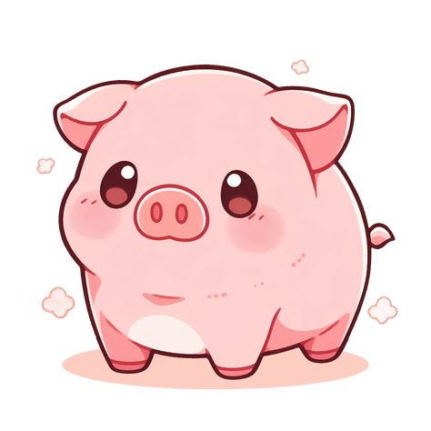 Cute Kawaii Pink Baby Pig Piglet sticker. Pig Kawaii Drawing, Animal Kawaii Wallpaper, Cute Pink Animals Drawing, Pink Animal Drawing, Cute Piglets Cartoon, Cute Puppies Cartoon, Cute Pigs Wallpaper, Cute Pig Drawing Cartoon, Chibi Drawings Animals