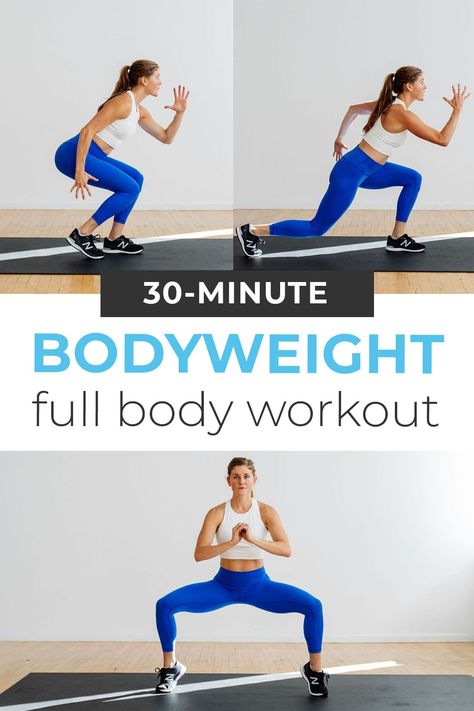 30 Minute Body Weight Workout At Home, Body Resistance Workout At Home, 30 Minute Workout At Home No Equipment, Body Weight Strength Training At Home, Bodyweight Full Body Workout, Full Body Workout No Weights, Bodyweight Strength Workout, No Weights Full Body Workout, Body Weight Workouts No Equipment