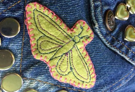 Couture, Upcycling, Patchwork, Scrap Fabric Patches, Sewn On Patches, How To Make Sew On Patches, Hand Sewing Patches, Sew On Patches How To, Sew Patches On Jeans Diy