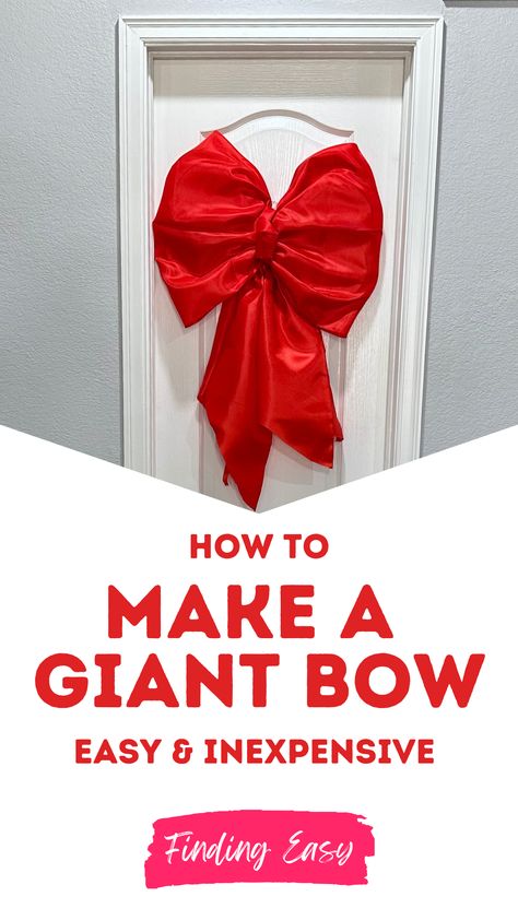 In this step-by-step tutorial, I will walk you through the process of creating a beautiful oversized bow for your Christmas decoration. This DIY project is not only simple but also cost-effective. Prepare yourself to make a significant impact with this enormous Christmas bow! Get ready to add a touch of elegance to your holiday decor! #findingeasy #ChristmasDecor #DIYProject #BowMaking #HolidayCraft How To Make A Mesh Bow, Make Large Bow, Foam Bows Diy, Diy Large Bows Tutorials, Big Bow Decoration, Diy Big Bows Decoration, How To Make A Big Christmas Bow, How To Make Large Bows, How To Make A Large Bow