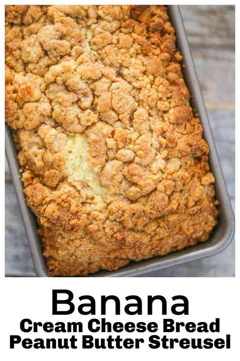 Banana Bread With Peanut Butter Chips, Peanutbutter Bananabread, Veggie Breads, Banana Cream Cheese Bread, Banana Peanut Butter Bread, Pb Banana Bread, Peanut Butter Bread Recipe, Banana Bread Cream Cheese, Chocolate Peanut Butter Banana Bread