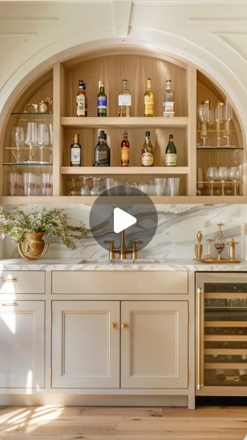 The Tay Haus Collective on Instagram: "Arches are making a comeback and can we talk about what a centerpiece this wet bar makes!   Repost @cottageandkey // AI Design  In a sea of straight lines, arches make everything better. 💕  Disclaimer: The Tay Haus does not own these pictures and/or content (i.e photos, videos, and/or descriptions/captions). Credits are given to respective owners/designers/photographers, and are only meant to be inspiration from our favorite home design posts across social media and are only being reposted for inspiration purposes, and not as a representation of our own work. This is a repost for inspiration only and the accuracy of all information is deemed reliable but not guaranteed and needs to be verified by viewer with original poster directly.  ©️ We have done Built In Bar With Arch, Arched Bar Area, Arch Bar Design, Arched Coffee Bar, Arched Wet Bar, Wet Bar In Kitchen, Home Dry Bar, Inset Bar, Coffee Bar Built In