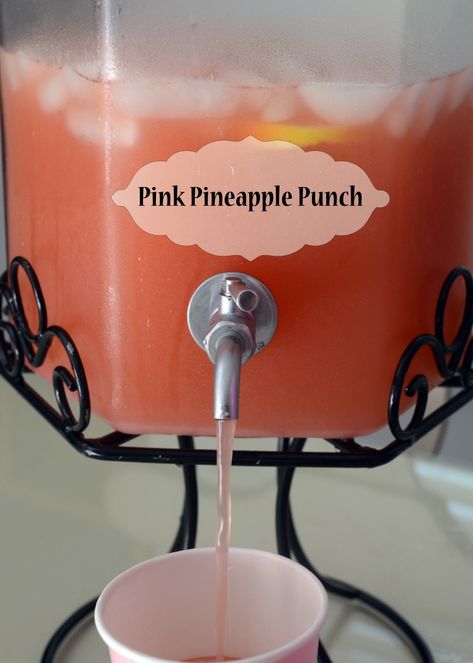 Girl Vs. Grill: Pink Pineapple Punch Pineapple Punch, Punch Drinks, Pink Punch, Pink Pineapple, Party Punch, Shower Food, Punch Recipes, Baby Shower Food, Ginger Ale