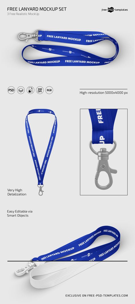 Lanyard Mockup Free Psd, Branding Mockup Free Psd Download, Lanyard Design Ideas, Branding Mockups Free, Branding Design Ideas, Mockup Free Psd Download, Free Logo Mockup, Free Psd Design, Macbook Mockup