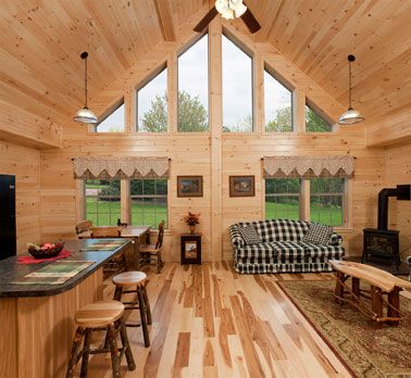 Pre Manufactured Homes | Amish Built Cabins | Log Cabin Builders Prefab Log Homes, Pre Manufactured Homes, Prefab Log Cabins, Modular Log Homes, Log Cabin Interior Design, Cabin Homes Interior, Cabin Interior Design, Log Cabin Interior, Log Cabin Ideas