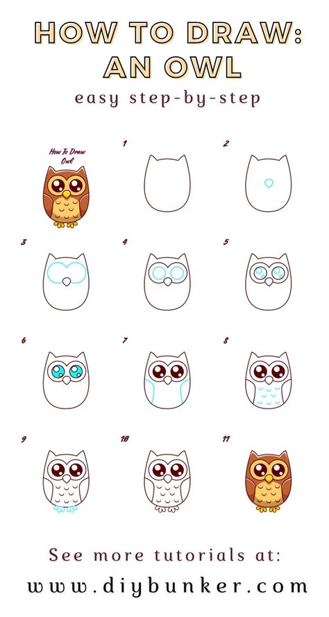 Art Owl Drawing, Zentangle Owl Easy, Whimsical Owl Drawing, Owl Drawing Tutorial, How To Draw Cute Drawings, Easy Owl Drawing Simple, New Year Drawings Ideas, Owl Doodle Easy, Owl Doodle Cute