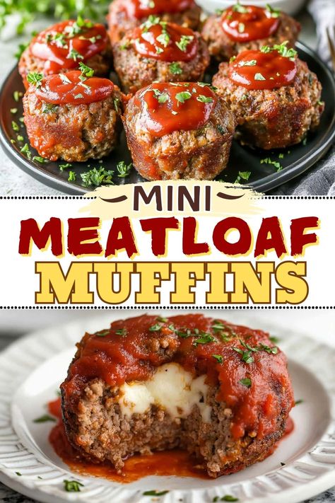 These mini meatloaf muffins are almost too cute to eat! They have all the classic flavors you love in a bite-sized, hand-held portion. Meatloaf Recipes In Muffin Tins, Mini Stuffed Meatloaf, Mini Muffin Meatloaf Recipes, Muffin Cup Meatloaf, 2lb Meatloaf Recipes Easy, 1 Lb Meatloaf Recipes Easy, Meatloaf Cups Recipes, Muffin Meatloaf Recipes Easy, Best Mini Meatloaf Recipes