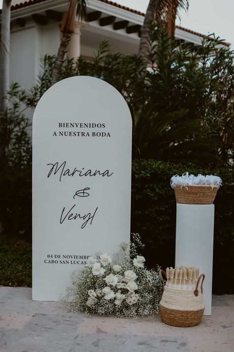 Everlasting Love Weddings | Wedding Planners in Cabo San Lucas Arched Wedding Welcome Sign, Wedding Arch Sign, Wedding Wooden Arch, Arched Welcome Sign, Standing Welcome Sign, Arched Wedding Sign, Wooden Arch Wedding, Welcome Sign Stand, Colorful Welcome Sign