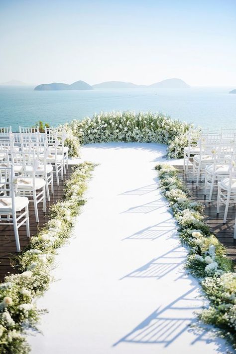 Ethereal summer wedding ceremony by the beach Circle Backdrop With Flowers, Ceremony Circle, Backdrop With Flowers, Beach Wedding Ceremony Arch, Greenery Centerpieces, Beach Wedding Arch, Summer Wedding Ceremony, Beach Wedding Ceremony, Destination Wedding Ideas