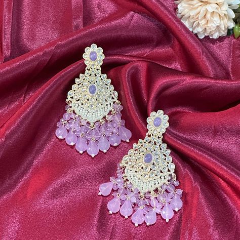 Statement Lavender Kundan Earrings made With Crystal Beads. Colour may be slightly different due to lighting and shadow while clicking photo, kindly ignore. Free Shipping PAN India 🇮🇳 DM or WhatsApp us for order or any enquiry - 9872501943 . . . #pearlroseimitation #artificialjewellery #imitationjewelleryonline #affordablejewellery #trendyjewellery #earrings #fashionjewellery #kundanearring #trendingjewellery #lavenderearrings #crystalbeadsjewelry . . . [earring, Kundan, lavender]" Lighting And Shadow, Lavender Earrings, Pearl Rose, Kundan Earrings, Light And Shadow, Crystal Beads, Lavender, Fashion Jewelry, India