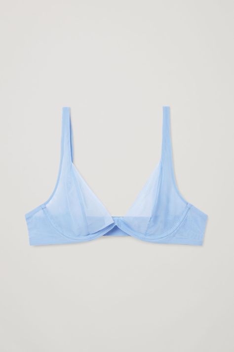 UNDERWIRED MESH BRA - baby blue - Bras - COS WW Blue Bras, Light Blue Bra, Cotton Bra, Blue Bra, Mesh Bra, Cute Bras, Cotton Bras, Wireless Bra, Womens Bras