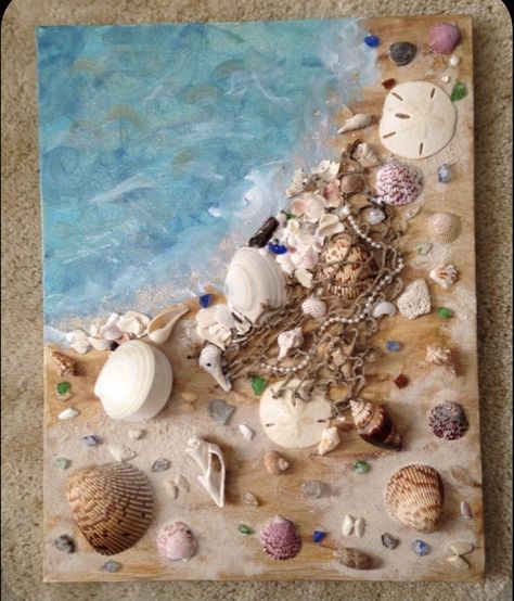 Art Coquillage, Seashell Projects, Afrique Art, Seashell Painting, Shell Crafts Diy, Sea Crafts, Beach Glass Art, Ocean Crafts, Sanibel Island