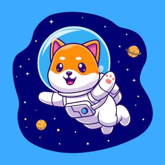 Astronaut Illustration, Astronaut Cartoon, Moon Cartoon, Cute Shiba, Baby Pjs, Pusheen Cute, Science Icons, Balloon Illustration, Space Dog