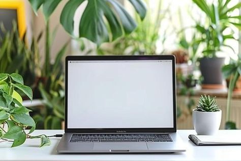 Work Setup with Laptop Mockup and Open Notebook on White Desk Background White Desk Background, Desk Background, Open Notebook, Laptop Mockup, Work Setup, Free Green Screen, White Desk, Tree Saw, Wedding People