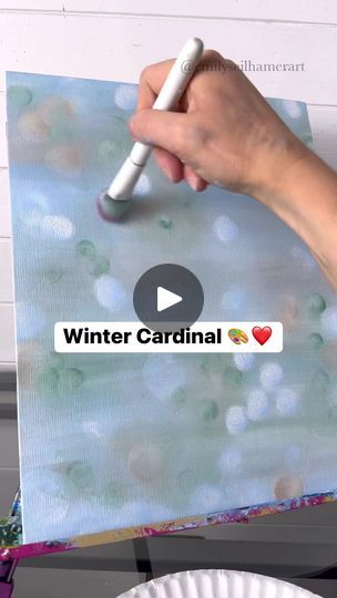 176K views · 1.4K reactions | [clip] Easy winter cardinal painting! 🎨❤️ #acrylicpainting #easypainting #tutorials #beginner | Emily Seilhamer Art Snowman With Cardinal Painting, Miniature Christmas Paintings, Cardinal Painting Acrylic Easy, Easy Cardinal Painting, Diy Cardinal Ornament, Winter Painting Ideas Acrylic, Emily Seilhamer Art, Cardinal Painting Easy, Winter Cardinal Painting