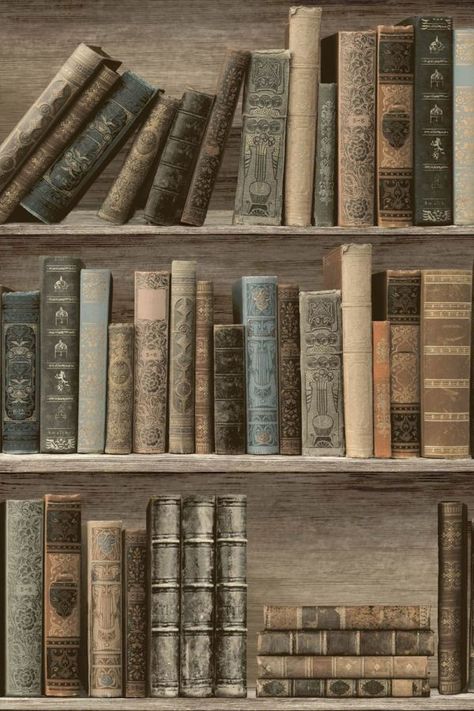 Antique Library, Classic Library, Antique Shelves, Library Aesthetic, Leather Bound Books, Book Wallpaper, Wallpaper Direct, Dark Academia Aesthetic, Old Book