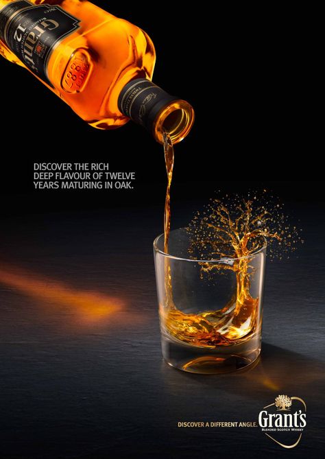 GRANT'S 12: DISCOVER A MORE COMPLEX WHISKY by Luke White, via Behance Whisky Advertising, Grant Whisky, Drink Ads, Wine Bottle Photography, Beer Advertising, Wine Poster, 광고 디자인, Alcohol Bottles, Food Poster Design