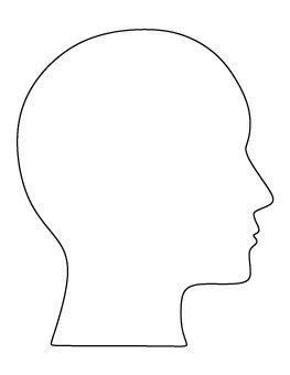 Human Head Pattern Head Silhouette Human, Head Template Drawing, Head Template, Printable Outline, Drawing Body Proportions, Head Outline, Drawing The Human Head, Silhouette Head, Human Head