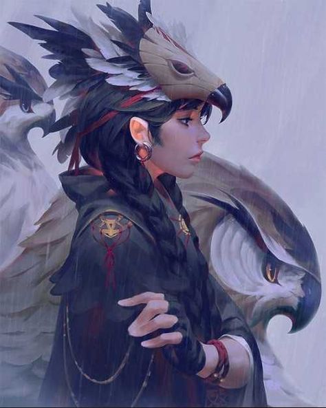 Tribe Queen of Feathers - Imgur by Guweiz Indie Art, Art Et Illustration, High Fantasy, Arte Fantasy, Art And Illustration, 판타지 아트, 영감을 주는 캐릭터, Art Anime, Manga Illustration