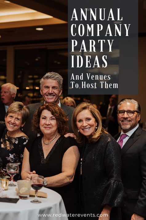 Our newest blog offers a few options to help you get the ball rolling with some fun company party ideas! These annual event suggestions will provide some inspiration for your gathering at one of our Michigan venues. #companyparty #companypartyideas #holidayparty #holidaypartyideas #companyanniversary #companyanniversaryideas Company Anniversary Event Ideas, Client Event Ideas, Staff Events Ideas, Company Party Themes, Company Anniversary Ideas, Company Party Games, Company Holiday Party Ideas, Company Party Ideas, Company Christmas Party Ideas