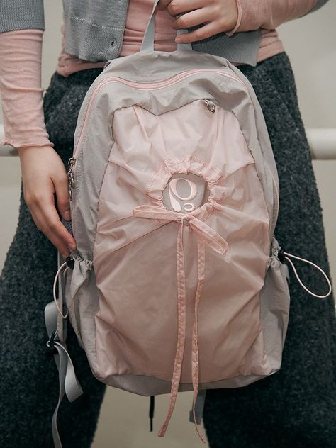 Designer fashion, Seoul-fully created | W Concept String Pocket, Pretty Bags, Pink Backpack, The Circle, 가을 패션, Cute Bags, Laptop Backpack, D Ring, Bago