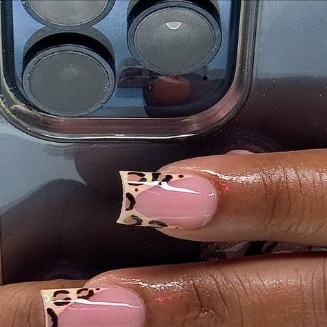 Waldorf Nail Tech on Instagram: "Follow Us for more content 🎀🎀🎀🎀🐆

Using @dimenailsupply.2 gel polish #8 & Cuticle Oil😍 USE MY CODE MUAH10 at checkout! 

October Books Open! 

#waldorfnails #brandywinenails #whiteplainsnails #dmvbraider #dmvhairstylist #dmvnails #dmvfoodie #dmvphotographer #octoberbookdopen" Cheetah Print Nails French Tip, Nails Cheetah Print, Short Nail Bed, Nails Cheetah, October Books, Acrylic Overlay, Books Open, Nail Bed, French Tips