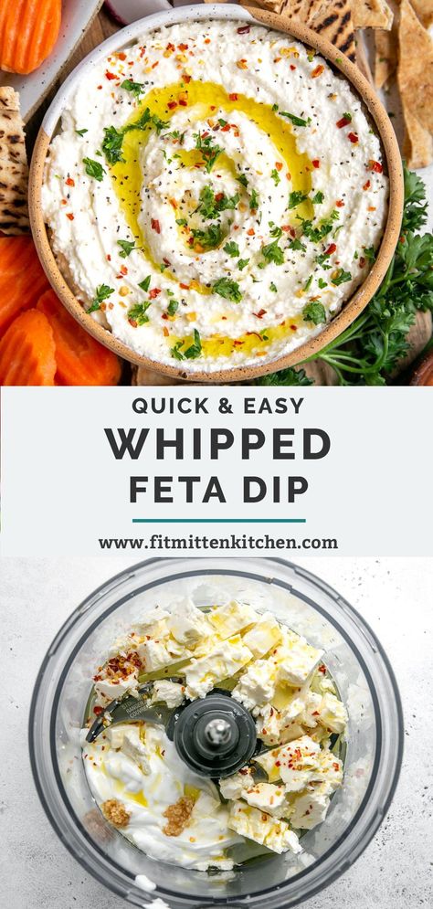 Feta Dipping Sauce, Creamy Whipped Feta Dip, Easy Whipped Feta Dip, Easy Feta Dip, Creamy Feta Dip, Feta Dips, Pita Dip, Whipped Feta Dip, Fit Mitten Kitchen