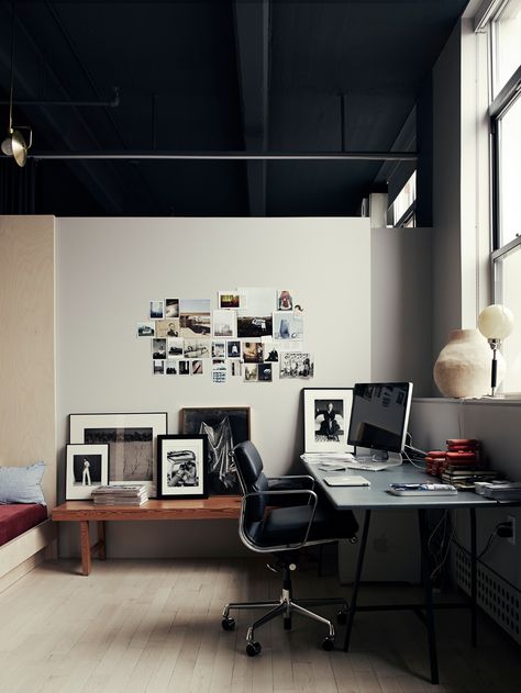 For Your Inspiration: 19 Home Offices We Love, Remote Work Edition - Remodelista Brooklyn Loft Apartment, Classy Farmhouse, Minimal Interior Design, Workspace Design, Loft Apartment, Minimalism Interior, Room Decorations, Office Inspiration, Office Interior Design