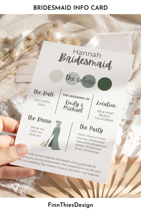 Purchase, personalize, and print within minutes! This unique & easy editable DIY printable Bridesmaid Proposal Card Template with Photo features a lovely handwritten & elegant font combo and a modern minimalist design combined with the option to add your own Photo. Use this Bridesmaid template to edit the fonts, font color, and background color to match with your individual needs. Edit using the web-based online editor Canva in your computer browser – no additional software needed! Bridesmaid Invite Ideas, Bridesmaid Template, Bridesmaid Things, Bridesmaid Invite, Bridesmaid Info Card, Maid Of Honor Proposal Card, Card With Photo, Maid Of Honor Proposal, Bridesmaid Proposal Card