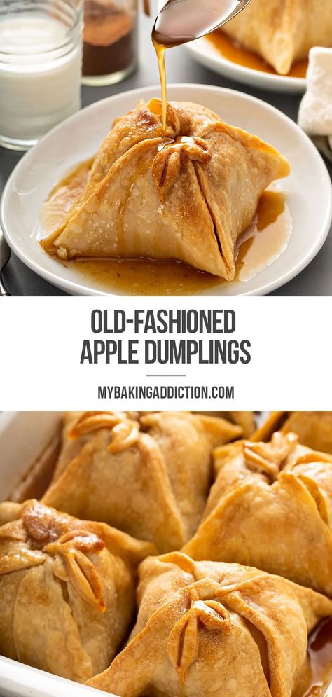 Apple Dumpling Recipe, Apple Dumpling, Pumpkin Crunch Cake, Baked Apple Recipes, Bakery Treats, Apple Dumplings, Homemade Pie Crusts, Homemade Apple Pies, Cooked Apples