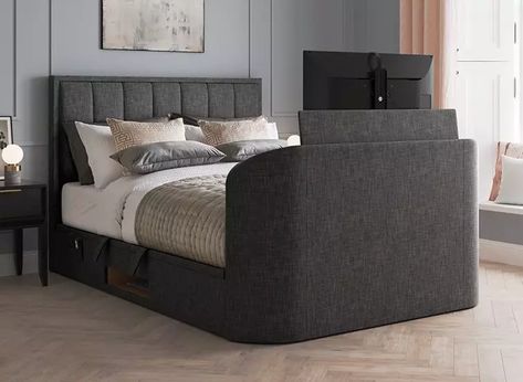 TV Beds - Dreams Tv Ottoman Bed, Beds With Tv Built In, Bed With Tv, Tv Bed Frame, Panelled Headboard, Tv Bed, Frame Storage, Tv Built In, Old Beds