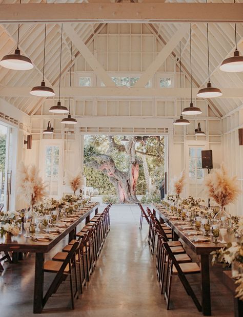 Modern Boho Wedding at Lombardi House: Nikki + Ryan | Green Wedding Shoes Wedding Blog | Wedding Trends for Stylish +  Creative Brides Lombardi House, Colonial Farmhouse, Party Barn, Venue Decorations, Wedding Barn, Montana Wedding, Wedding Venue Decorations, Farmhouse Wedding, Tables And Chairs