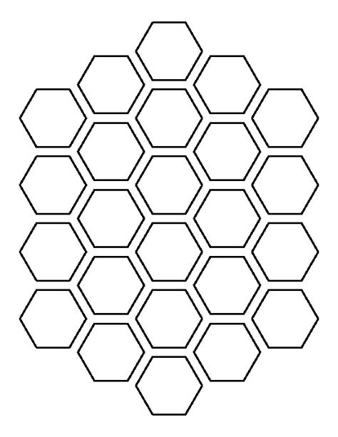 Honeycomb pattern. Use the printable outline for crafts, creating stencils, scrapbooking, and more. Free PDF template to download and print at http://patternuniverse.com/download/honeycomb-pattern/ Honeycomb Outline, Honeycomb Template, Printable Outline, Outline Pattern, Monster Tattoo, Idee Cricut, Muster Tattoos, Pattern Printable, Stencils Printables