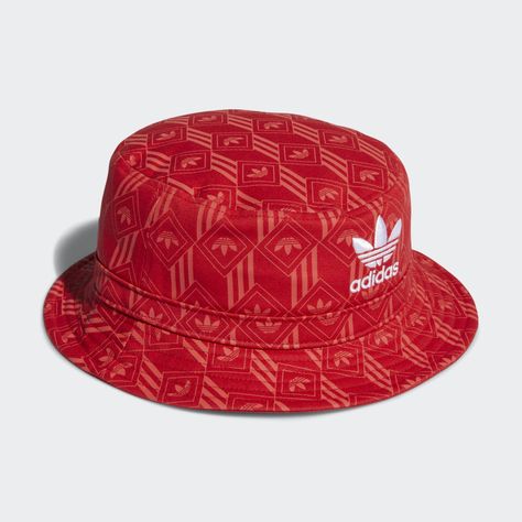 adidas Monogram Bucket Hat - Red | adidas US Adidas Bucket Hat, Red Bucket Hat, Bucket Hat Style, Sitewide Sale, Red Adidas, Bold Graphics, Berets, Adidas Online, Your Head