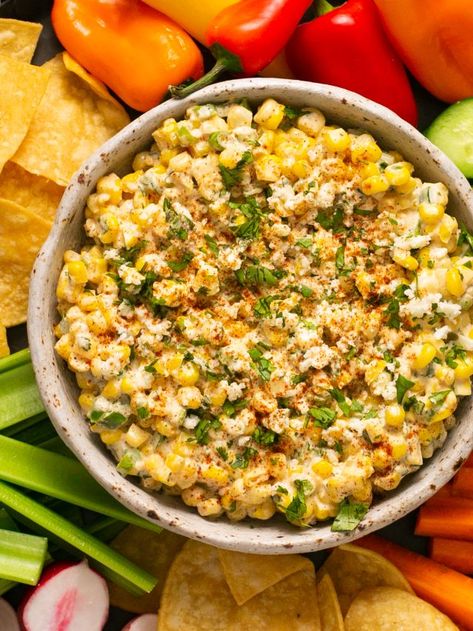 Vegan Elote, Easy Elote, Elote Dip Recipe, Chili Queso, Elote Dip, Easy Corn Salsa, Natural Nurturer, Elote Recipe, Easy Butternut Squash