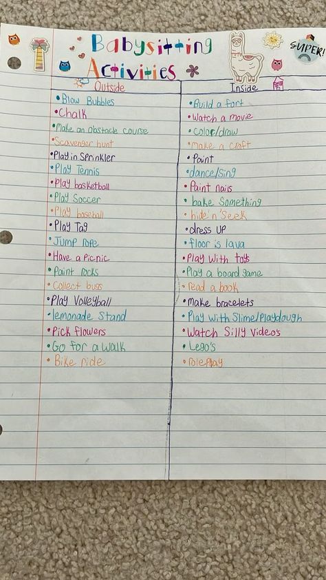Activities While Babysitting, Fun Stuff To Do While Babysitting, Things To Bring While Babysitting, What To Do When Your Babysitting, Things To Do When Your Babysitting, Simple Babysitting Activities, Questions To Ask Parents For Babysitting, Activities To Do When Babysitting, Fun Games To Play While Babysitting