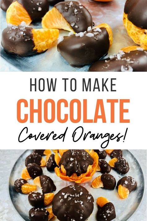 These chocolate covered oranges are a great treat all year long but we love making them at the holidays. They are sweet, indulgent, and juicy, perfect for sharing! Orange Dipped In Chocolate, Chocolate Covered Cuties, Chocolate Dipped Mandarin Oranges, Chocolate Covered Tangerines, Chocolate Dipped Oranges, Chocolate Covered Oranges, Snacks With Oranges, Chocolate Covered Orange, Ww Snacks