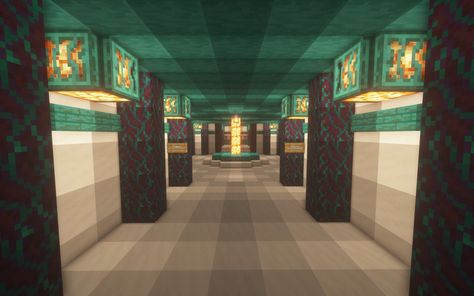 Minecraft Nether Tunnel Designs, Nether Tunnel Minecraft, Minecraft Tunnel Ideas, Nether Tunnel, Nether Hub Design Minecraft, Minecraft Tunnel, Nether Hub, Color Palets, Tunnel Design