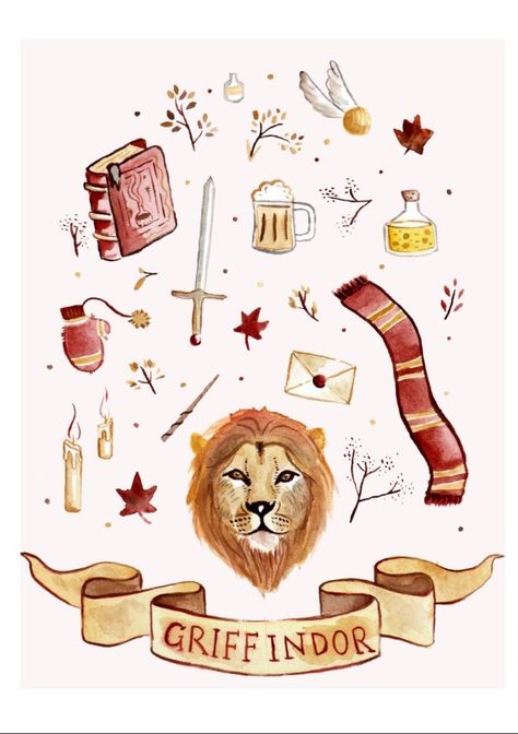 Harry Potter Drawings Gryffindor, Harry Potter Bedroom Aesthetic, Wizard Fanart, Harry Potter Wallpaper Backgrounds, Harry Potter Goblet, Harry Potter Painting, Gryffindor House, Harry Potter Stickers, Potter Wallpaper